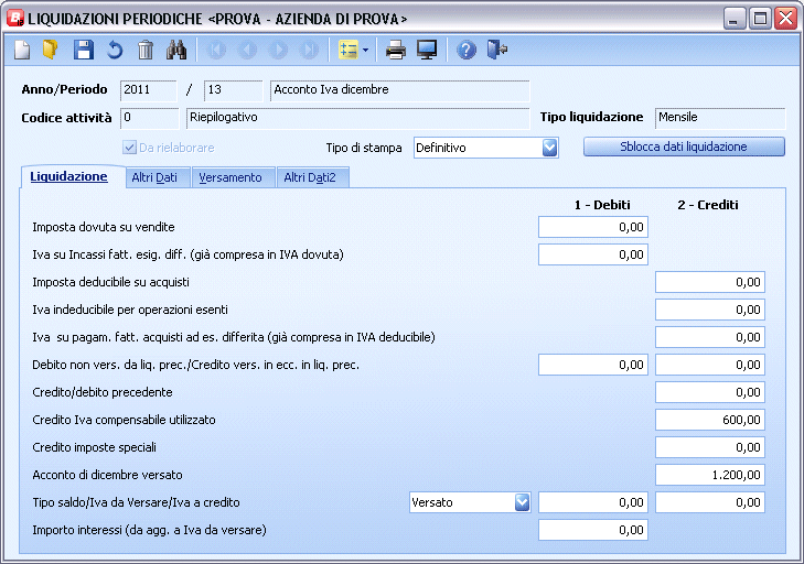 GA: Liquidazioni Periodiche IVA