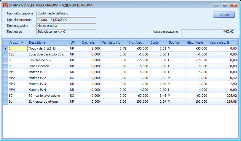 Am Stampa Inventario Di Magazzino A Data